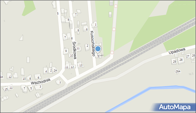 Sosnowiec, Kusocińskiego Janusza, 3, mapa Sosnowca