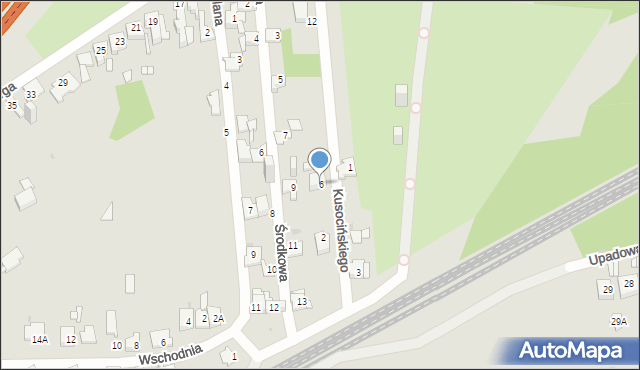 Sosnowiec, Kusocińskiego Janusza, 6, mapa Sosnowca