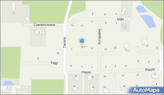 Stara Wieś, Kuropatwy, 9, mapa Stara Wieś