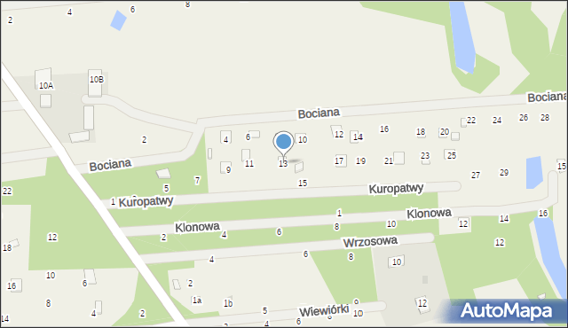Strachów, Kuropatwy, 13, mapa Strachów