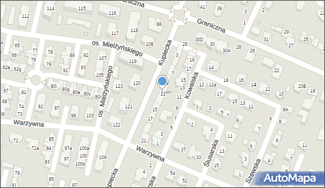 Swarzędz, Kupiecka, 11, mapa Swarzędz