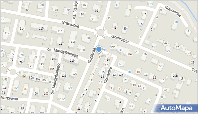 Swarzędz, Kupiecka, 3, mapa Swarzędz