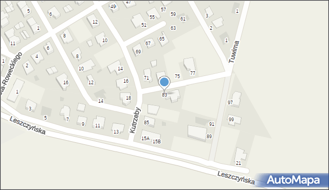 Święciechowa, Kutrzeby Tadeusza, gen., 83, mapa Święciechowa