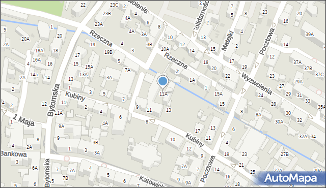 Świętochłowice, Kubiny Teodora, ks. bp., 11A, mapa Świętochłowice
