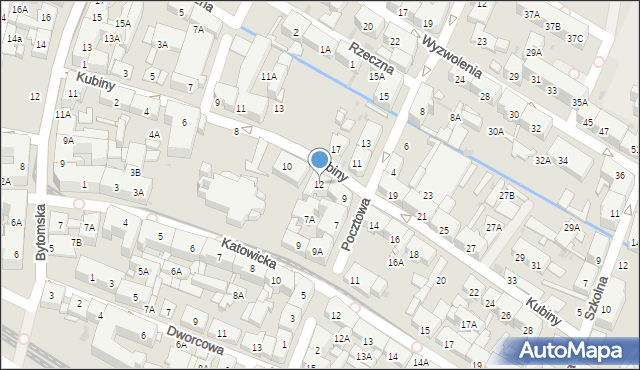 Świętochłowice, Kubiny Teodora, ks. bp., 12, mapa Świętochłowice