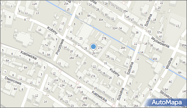 Świętochłowice, Kubiny Teodora, ks. bp., 27, mapa Świętochłowice