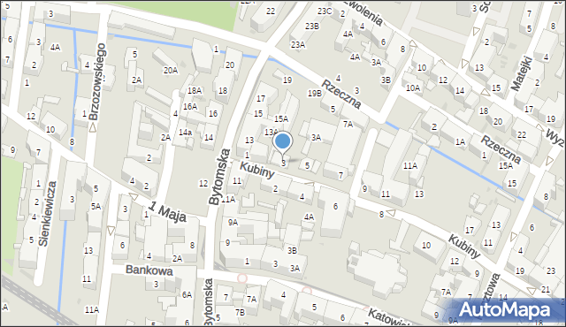 Świętochłowice, Kubiny Teodora, ks. bp., 3, mapa Świętochłowice