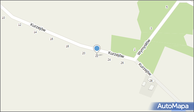Szaniec, Kurzejów, 22, mapa Szaniec