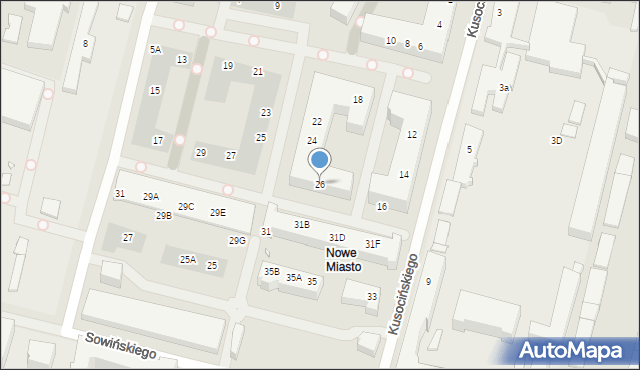 Szczecin, Kusocińskiego Janusza, 26, mapa Szczecina