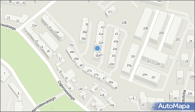 Szczecin, Kusocińskiego Janusza, 41d, mapa Szczecina