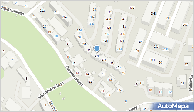 Szczecin, Kusocińskiego Janusza, 47b, mapa Szczecina