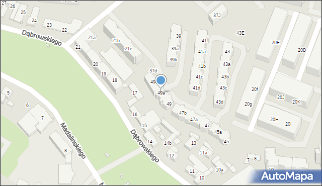 Szczecin, Kusocińskiego Janusza, 49a, mapa Szczecina
