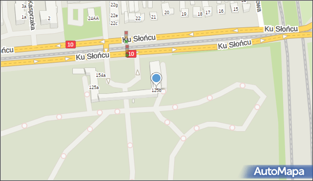 Szczecin, Ku Słońcu, 125b, mapa Szczecina