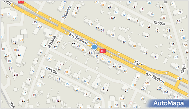 Szczecin, Ku Słońcu, 85, mapa Szczecina