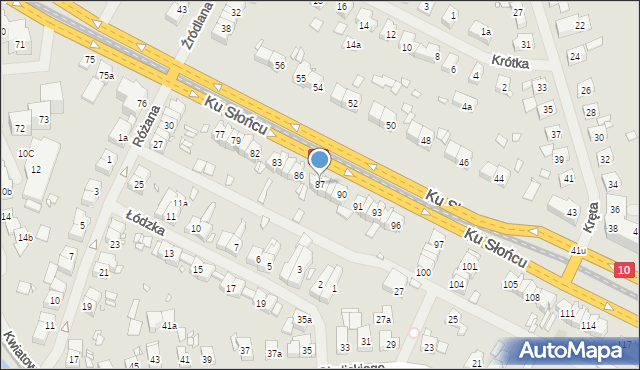 Szczecin, Ku Słońcu, 87, mapa Szczecina