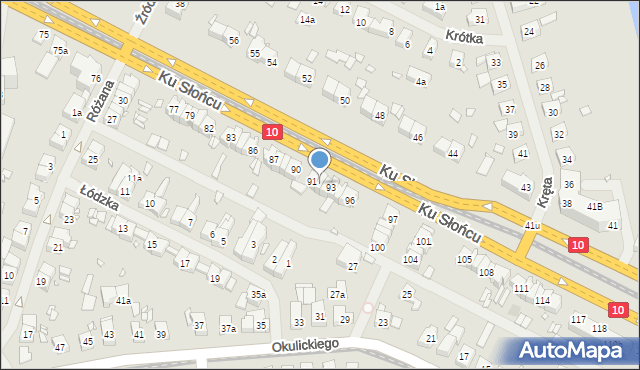 Szczecin, Ku Słońcu, 92, mapa Szczecina