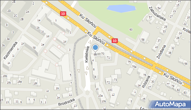 Szczecin, Ku Słońcu, 69, mapa Szczecina