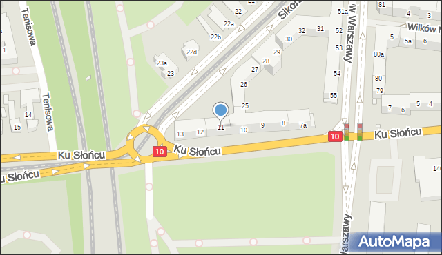 Szczecin, Ku Słońcu, 11, mapa Szczecina