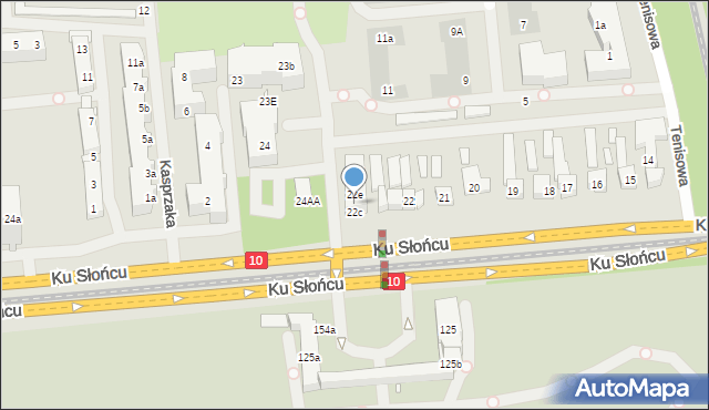 Szczecin, Ku Słońcu, 22d, mapa Szczecina