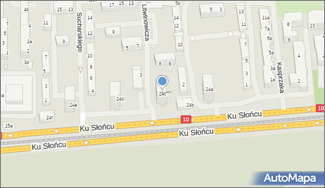 Szczecin, Ku Słońcu, 24c, mapa Szczecina