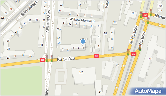 Szczecin, Ku Słońcu, 3, mapa Szczecina