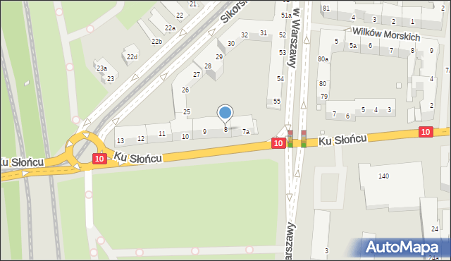 Szczecin, Ku Słońcu, 8, mapa Szczecina