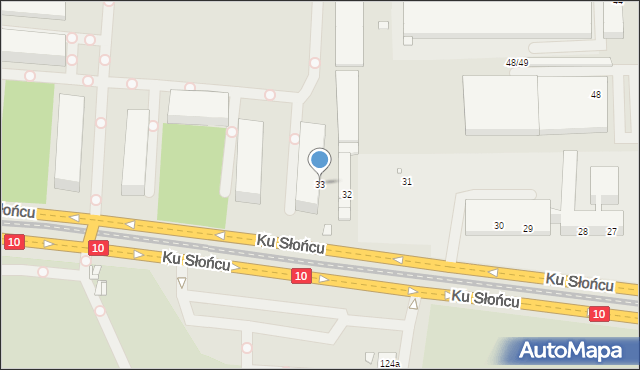 Szczecin, Ku Słońcu, 33, mapa Szczecina