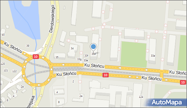 Szczecin, Ku Słońcu, 33d, mapa Szczecina