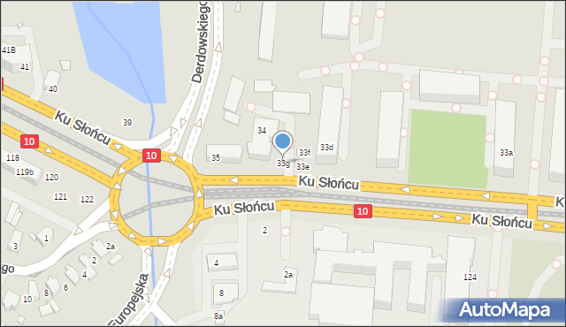 Szczecin, Ku Słońcu, 33g, mapa Szczecina