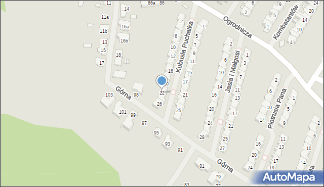 Szczecin, Kubusia Puchatka, 22, mapa Szczecina