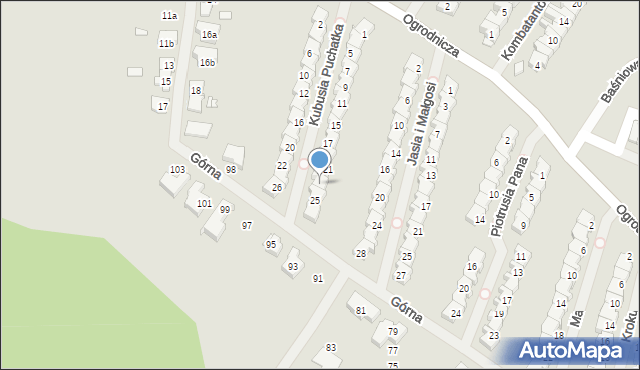 Szczecin, Kubusia Puchatka, 23, mapa Szczecina