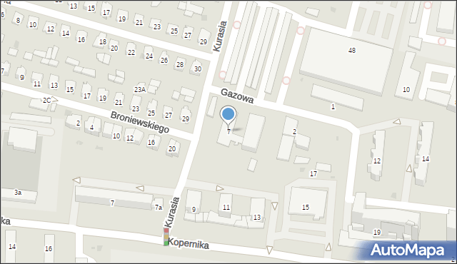 Tarnobrzeg, Kurasia Ferdynanda, 7, mapa Tarnobrzegu