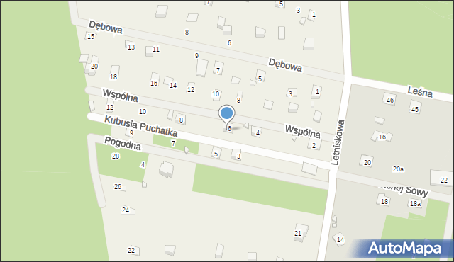 Tartak Brzózki, Kubusia Puchatka, 6A, mapa Tartak Brzózki