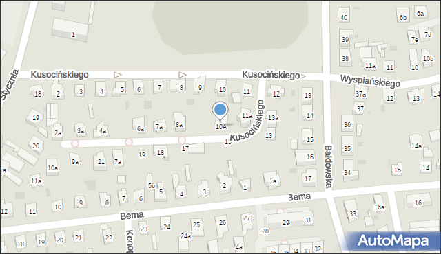 Tczew, Kusocińskiego Janusza, 10A, mapa Tczew