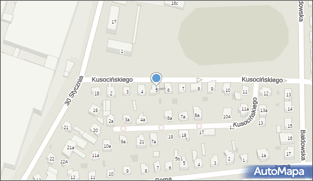 Tczew, Kusocińskiego Janusza, 5, mapa Tczew