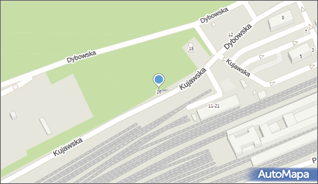 Toruń, Kujawska, 16, mapa Torunia