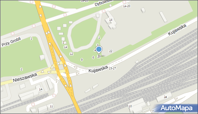 Toruń, Kujawska, 20, mapa Torunia