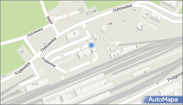 Toruń, Kujawska, 3, mapa Torunia