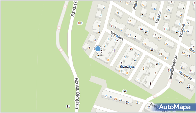 Toruń, Kuncewiczowej Marii, 7, mapa Torunia