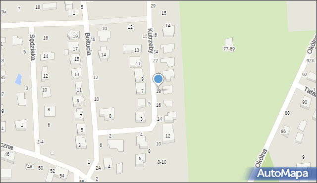 Toruń, Kutrzeby Tadeusza, gen., 18, mapa Torunia