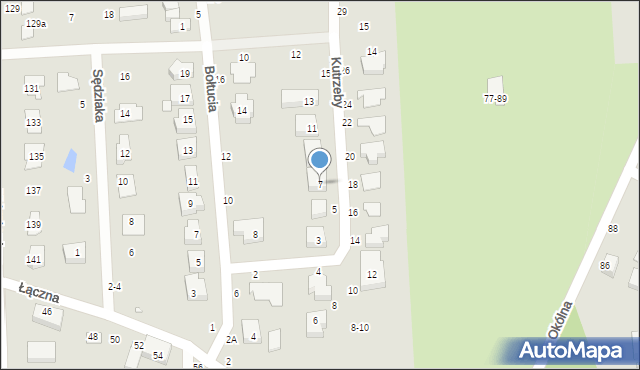 Toruń, Kutrzeby Tadeusza, gen., 7, mapa Torunia