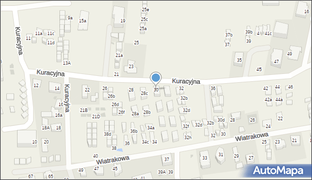 Tupadły, Kuracyjna, 30, mapa Tupadły