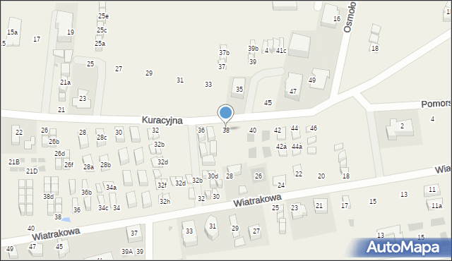 Tupadły, Kuracyjna, 38, mapa Tupadły