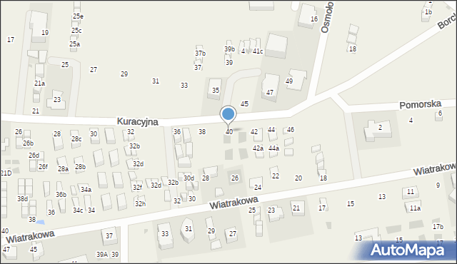 Tupadły, Kuracyjna, 40, mapa Tupadły