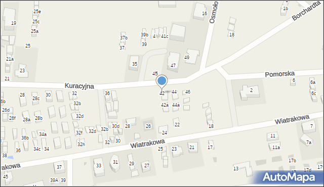 Tupadły, Kuracyjna, 42, mapa Tupadły