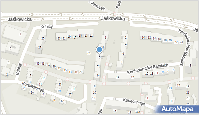 Tychy, Kubicy Melchiora, 5, mapa Tychów