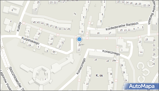 Tychy, Kurpińskiego Karola, 10, mapa Tychów