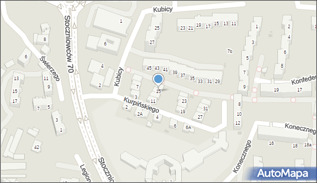 Tychy, Kurpińskiego Karola, 15, mapa Tychów