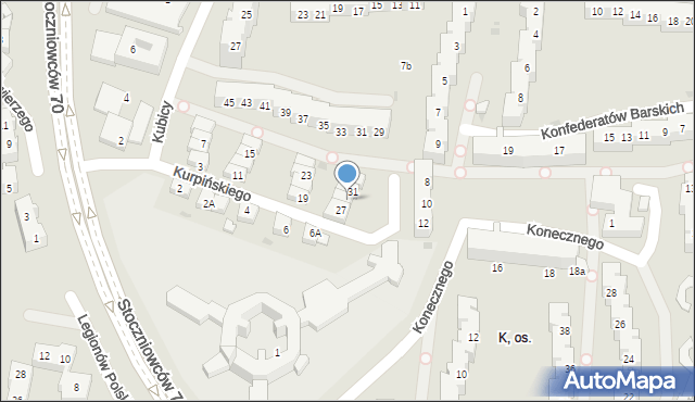 Tychy, Kurpińskiego Karola, 29, mapa Tychów