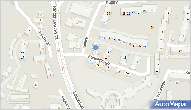 Tychy, Kurpińskiego Karola, 3, mapa Tychów